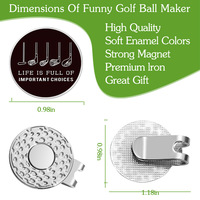 Marqueur de balle de golf en acier inoxydable de qualité industrielle, aimant puissant, durable, clip pour chapeau, design personnalisé, cadeau de golf unisexe