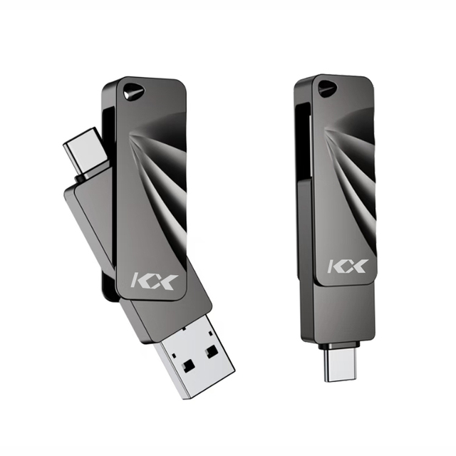 USB 3.2 Metal Type-C Swivel USB Flash Drive 32GB-512GB OTG Encrypted 1-Year Warranty Custom Logo and Package Encrypted