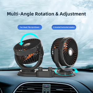 <b>Fan</b> 24v <b>Fan</b> for Truck Dual <b>Heads</b> Car <b>Fan</b> 12V Car Circulation Cooling Accessories Vehicle Automotive USB F621 CE 5 Inch - Product Image 4