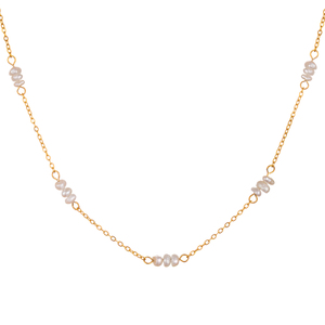 Minimalist Freshwater Pearl Pendant <strong>Necklace</strong> Bridesmaid Jewelry Dainty 18K Gold Plated Stainless Steel Chain Layered <strong>Y</strong> <strong>Necklace</strong> - Product Image 6