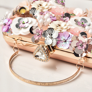 Handmade Floral <b>Sequin</b> Evening Bag Vintage Handheld Dinner Clutch For Party Banquet Factory Direct Supply - Product Image 2