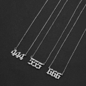 قلادة نسائية عصرية مقاومة للماء أنيقة غير مشوهة من الفولاذ المقاوم للصدأ قلادة رقم ملاك للمناسبات والحفلات - Product Image 6