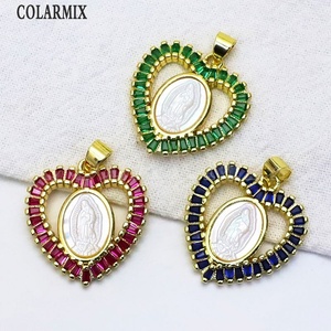Pendentif Cœur Coloré Plaqué Or 18 carats pour Fabrication de Colliers – Idéal Cadeau Bijoux de Fête - Product Image 2