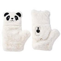 Gants chauffants électriques rechargeables en peluche mignons pour anniversaire, demi-doigts, pour l'isolation des mains