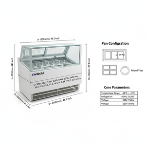 Congelador Exhibidor <span class=keywords><strong>de</strong></span> Helados SWENZA con Modo <span class=keywords><strong>de</strong></span> Enfriamiento por Aire y Alta Eficiencia <span class=keywords><strong>de</strong></span> Refrigeración - Product Image 4