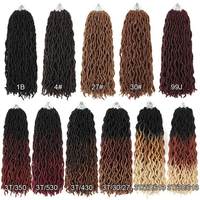 Extensions de cheveux synthétiques Gypsy Locs 3 tons 18 pouces 24 mèches, ondulées bouclées, style Goddess Wave