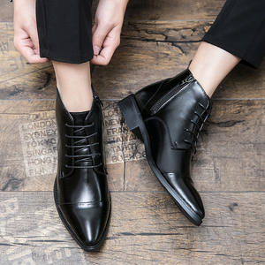 รองเท้าบูทผู้ชาย รองเท้าบูทหนังแท้สำหรับฤดูหนาว หุ้มข้อสูง บุขนสัตว์และผ้าฝ้ายกันหนาว รองเท้าบูทพื้นหนา หนังวัวชั้นบนสุด - Product Image 5