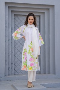 Shalwar Kameez Punjabi de Estilo Indio y Pakistaní con Forro de Algodón Puro y Bordado Completo para Mujer, Kurti para Bodas, Fiestas y Celebraciones - Product Image 5