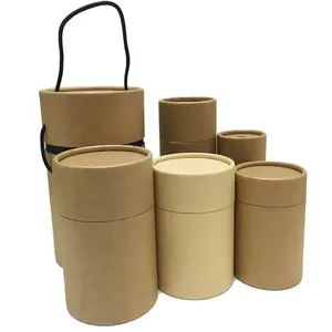 可生物降解圆形纸管定制纸板化妆品圆筒包装纸盒带盖