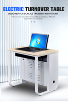 Bureau d'ordinateur extensible en métal et bois durable avec écran rabattable pour salle de classe et bureau, respectueux de l'environnement