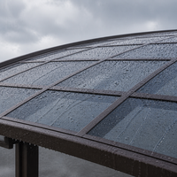 Abri de jardin moderne pour 2 voitures, structure en alliage d'aluminium thermolaqué, auvent de luxe personnalisé, protection solaire et imperméable