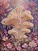 Peinture Diamant 5D DIY Moderne Fleur Peinte à la Main Perles Rouge Blanc Accessoire de Sac Tendance