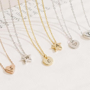 Collana Personalizzata in Acciaio Inossidabile per Bambini con Ciondolo a Forma di Cuore, <span class=keywords><strong>Stella</strong></span>, Moneta, Fiore, Minimalista per Ragazze Giovani e Adolescenti - Product Image 1