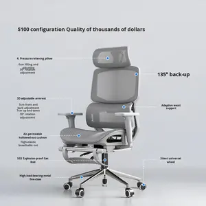 <span class=keywords><strong>Silla</strong></span> Ergonómica <span class=keywords><strong>de</strong></span> Malla Giratoria con Reposabrazos Elevables, <span class=keywords><strong>Silla</strong></span> <span class=keywords><strong>de</strong></span> Oficina Cómoda para el Hogar, Dormitorio, <span class=keywords><strong>Estudio</strong></span>, <span class=keywords><strong>Silla</strong></span> <span class=keywords><strong>de</strong></span> Juego Reclinable Moderna - Product Image 2