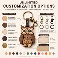 Porte-clés en peluche Hibou en cèdre personnalisé OEM ODM, Mascotte CPC, Personnage Original, Jouet Promotionnel de Noël, Cadeau en Peluche Douce