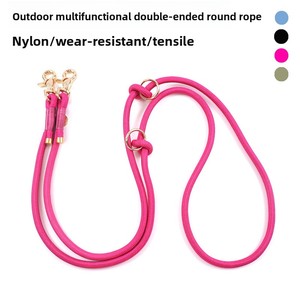 Laisse double multifonctionnelle moderne et élégante en nylon et coton, couleur unie, 216 cm, pour chiens de taille moyenne/grande, lavable en machine, pour la course - Product Image 3