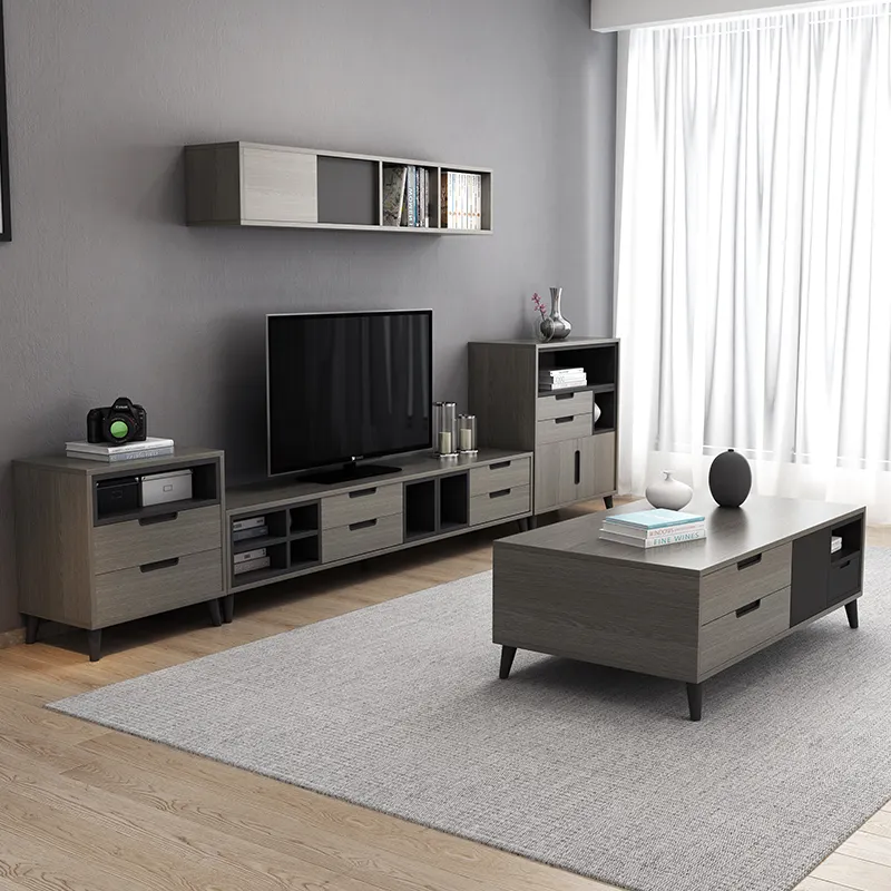 Nordic TV gabinete moderno minimalista sala TV stand e mesa de café conjunto pequeno apartamento casa quarto chão mesa de chá