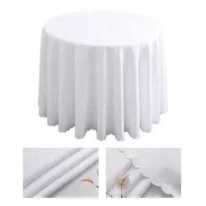 Hotel Custom Polyester Linen Table Cloth For Home Hotel Meeting Party And Wedding