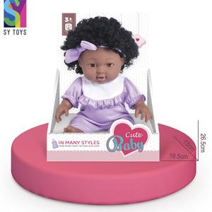 Muñecas de silicona SY, juguete para niña, modelo de moda, pelo rizado de 12 pulgadas, Material de goma suave, muñecas africanas de vinilo <span class=keywords><strong>Reborn</strong></span>, bebé negro - Product Image 5