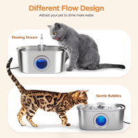 Distributeur d'eau intelligent pour animaux de compagnie en acier inoxydable 304 de 3,2 L, fontaine électrique pour animaux de compagnie, bol à boire automatique pour chats avec pompe silencieuse pour chiens