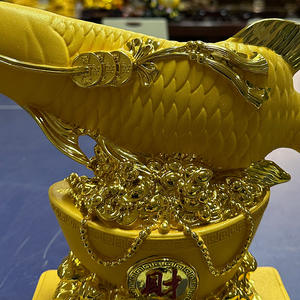 Ornamen ikan naga keberuntungan, Yuanbao Resin gaya kreatif hadiah bisnis untuk pintu masuk kantor fitur pola hewan - Product Image 2