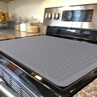 Grand tapis de protection en silicone pour poêle, protection antidérapante anti-rayures et imperméable pour cuisinière électrique à gaz