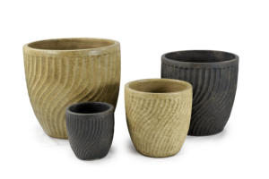 Pot en céramique pour chemin de jardin - Grand pot rond de style américain respirant à poser au sol - Product Image 2