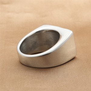 yunnique Men's <b>Titanium</b> Steel <b>Ring</b> With Cubic Zirconia Letter Design Retro Geometric Style Gift Jewelry - Product Image 2