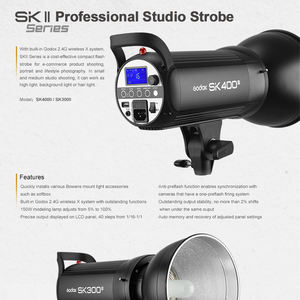 Godox <span class=keywords><strong>SK300II</strong></span> 300W Flash de studio photo avec système X sans fil 2.4G avec monture Bowens pour la photographie en studio simple - Product Image 2