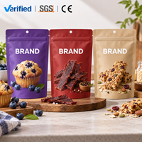 Sacs refermables personnalisés avec logo, résistants à l'humidité, de qualité alimentaire, écologiques, avec trou de suspension, pour l'emballage de snacks