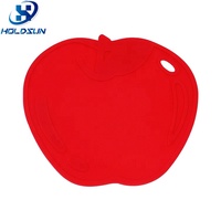 Sous-plat en silicone en forme de pomme, antidérapant, résistant à la chaleur, de haute qualité, couleur personnalisée, pour la cuisine et la table