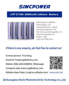 密閉型二次携帯用リチウムシステムセル R 41134422 IS 16046(パート<span class=keywords><strong>2</strong></span>):2018 XINCHI IFR 21700 3.2V 3000mAh - Product Image 2