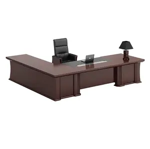 Luxury Palace style Veneer L Shape executive desk office furniture