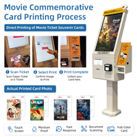 Terminal de autoservicio para cine en centros comerciales con función de impresión dual de boletos y tarjetas con foto