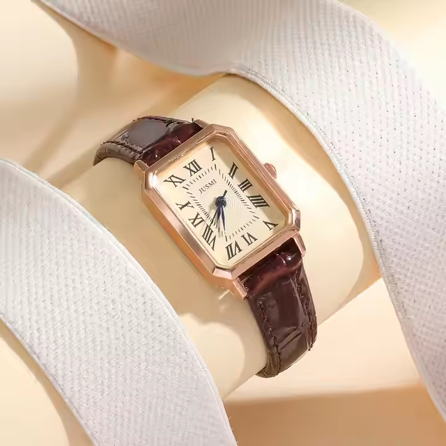 2025 New Popular Foreign Trade Fashion square Roman Time Watch Quartz Watch Casual Simple Small Fresh Women's Watch