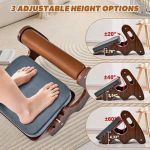 Repose-pieds pour sous le bureau au travail, repose-pieds à bascule réglable avec 3 positions de hauteur et barre transversale souple - Product Image 3