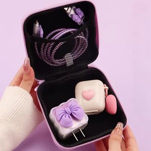 Sanitary Napkin Cartoon Data Cable <b>Storage</b> Bag 2.5 Inch Hard Disk Charger Portable <b>USB</b> Stick Cosmetic Organizer Sac Tote Ziplock - Product Image 3