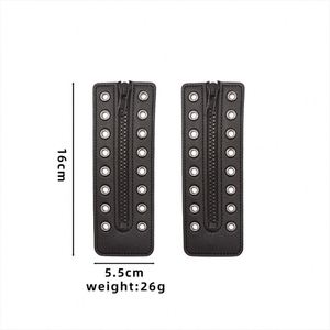 Pu <b>Leather</b> <b>Boot</b> Zipper Inserts Tieless Zipper <b>Boot</b> Laces 8 Eyelet Lace up Zipper Insert for <b>Boots</b> Shoes Adults Kids - Product Image 4