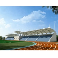 Structure de toit en membrane, supports pour événements, supports en treillis, supports en membrane PVDF résistants aux UV, toit de tribune sportive