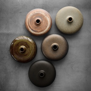 Vaso in Ceramica Giapponese Wabi Sabi per Affitti Vacanze, Vaso in Gres Grezzo per Composizioni Floreali, Ideale per Airbnb e Arredamento Tranquillo - Product Image 4