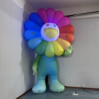 Décorations gonflables en forme de fleurs de dessin animé avec visage souriant, best-sellers pour les événements thématiques et les promotions, gonflables personnalisés fabriqués en usine