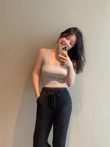 Top Senza Maniche Aderente ad Alta Elasticità per Donna con Logo Personalizzato, Canotta in <span class=keywords><strong>Cotone</strong></span> di Alta Qualità con Trattamento all'Ammoniaca - Product Image 5
