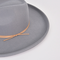 Chapeau Fedora Unisexe de Luxe Style Rancher 100% Polyester à Bord Plat Rigide avec Bande Décorative Uni pour Affaires, Décontracté, Extérieur, Fêtes, Quatre Saisons