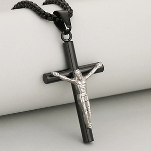 Collar con Colgante de Cruz de Jesús en Acero Inoxidable, para Hombre y Mujer, Estilo Hip Hop, Católico, Religioso, Amuleto de Oración, Cadena, Joyería - Product Image 5
