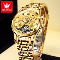 Montre OLEVS 9910 Originale pour Homme, Montre de Sport Creuse de Luxe de Grande Marque, Montre-Bracelet à Quartz Étanche et Tendance