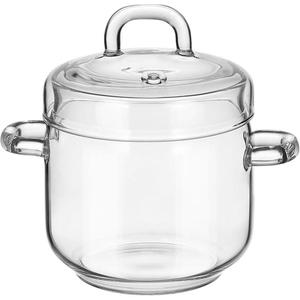 High Borosilicate Glass Steamed Egg Bowl Microwaveable Transparent <strong>Lid</strong> High Temperature Resistant Bird's Nest <strong>Small</strong> Stew <strong>Pot</strong> - Product Image 1