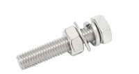 Pernos 304 Set persegi segi enam luar baja tahan karat panjang 25mm dengan baut polos sekrup panjang melalui mur baut dinding