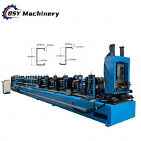 Rouleau de Purlin C/Z modifiable rapidement à grande vitesse BSY formant la machine avec des composants de noyau de moteur de roulement de vitesse pour une utilisation au sol