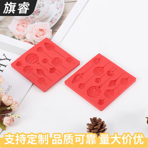 Silicone Christmas Ornament Mold Red 1 Pc Cake Decorating Baking Tool - Product Image 2