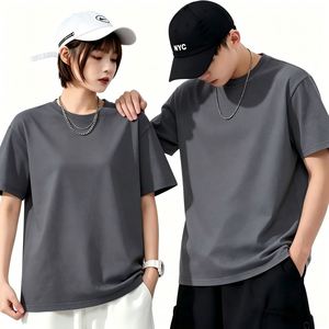 T-shirt vintage pour homme 400 GSM, 100 % coton, personnalisé, style streetwear oversize, POD, unisexe, manches courtes, décontracté, gris - Product Image 4